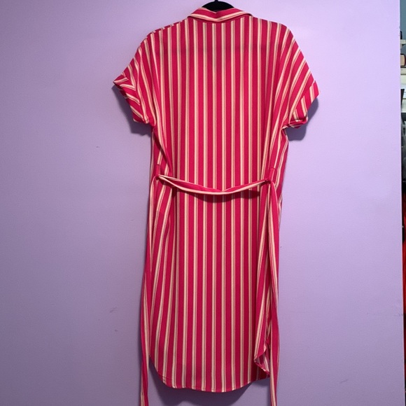 Vera moda pink and white/beige striped dress - Picture 5 of 7